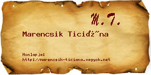 Marencsik Ticiána névjegykártya